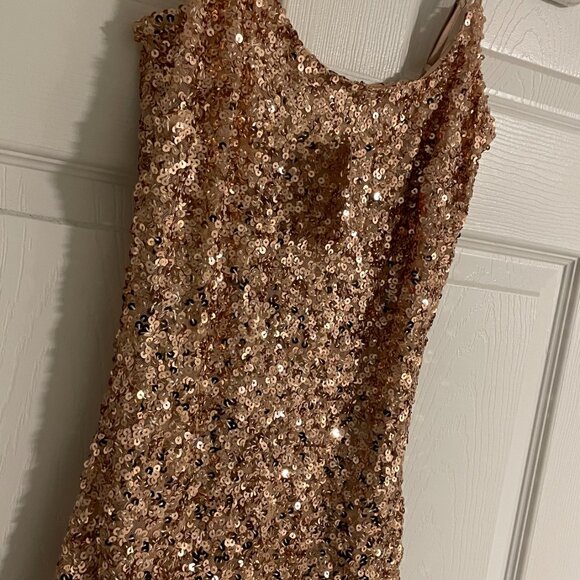GUESS Rose Gold Sequence Bodycon Mini Dress - Picture 2 of 4